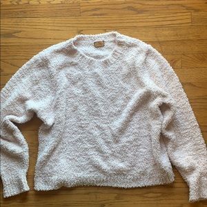 POL chunky fuzzy short sweater blush pink